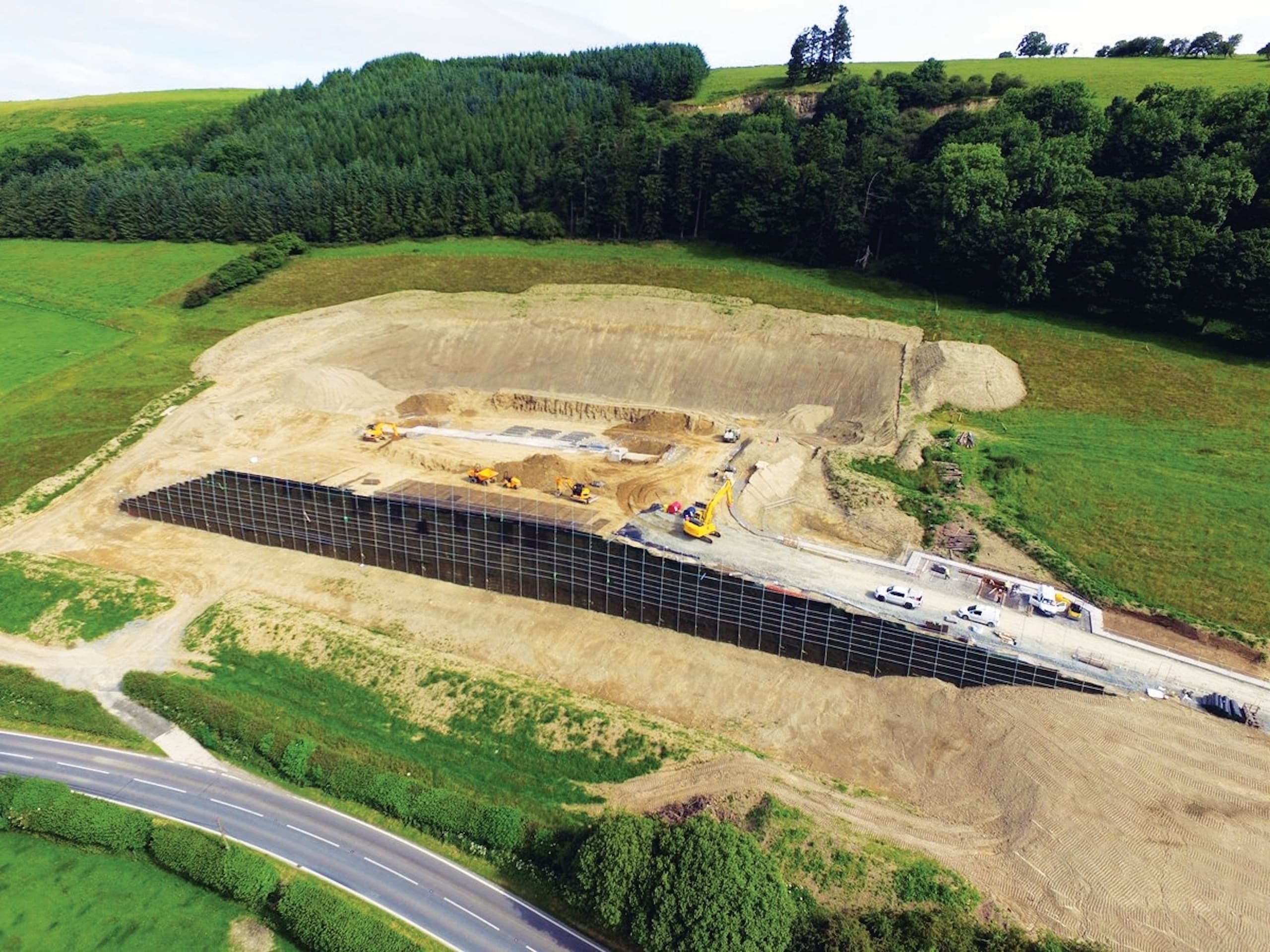 Reinforced soil wall using StrataGrid™