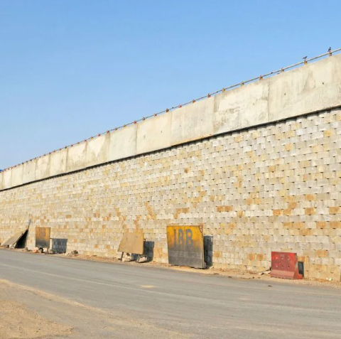 Reinforced Soil Wall constructed by Strata Global on National Highway 8