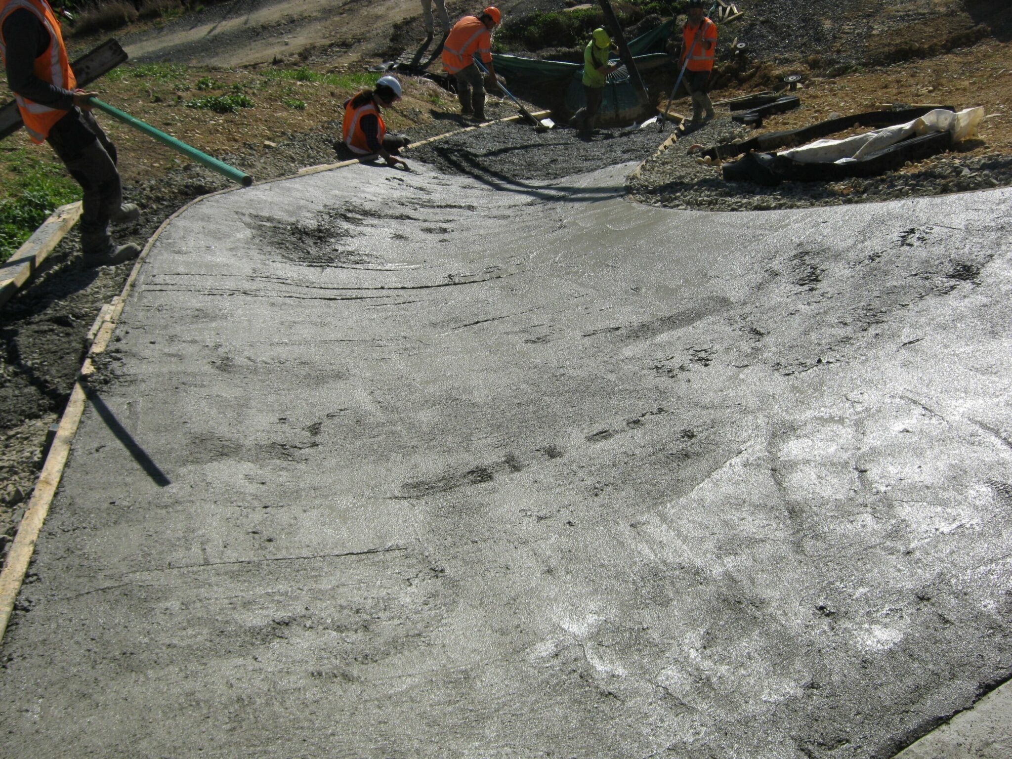 Concrete used for construction to ensure durability and strength