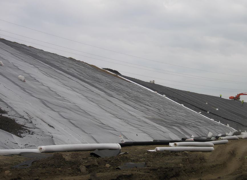 Landfill capping using Geomembrane to prevent leachate