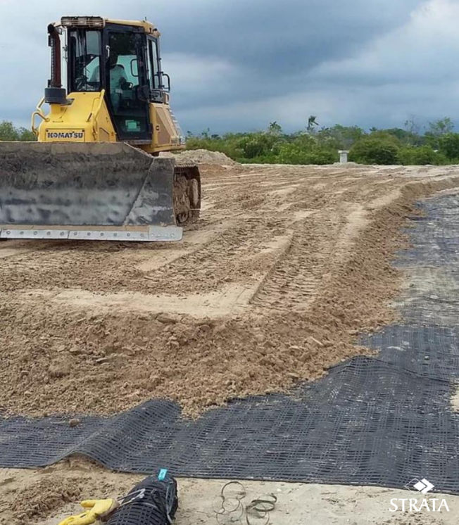 Instalaltion stage- covering geosynthetics with the soil