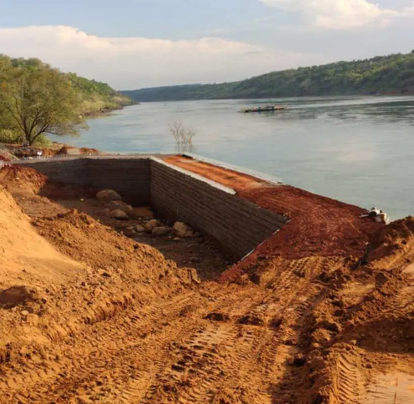 Retaining walls to provide lateral support to slopes